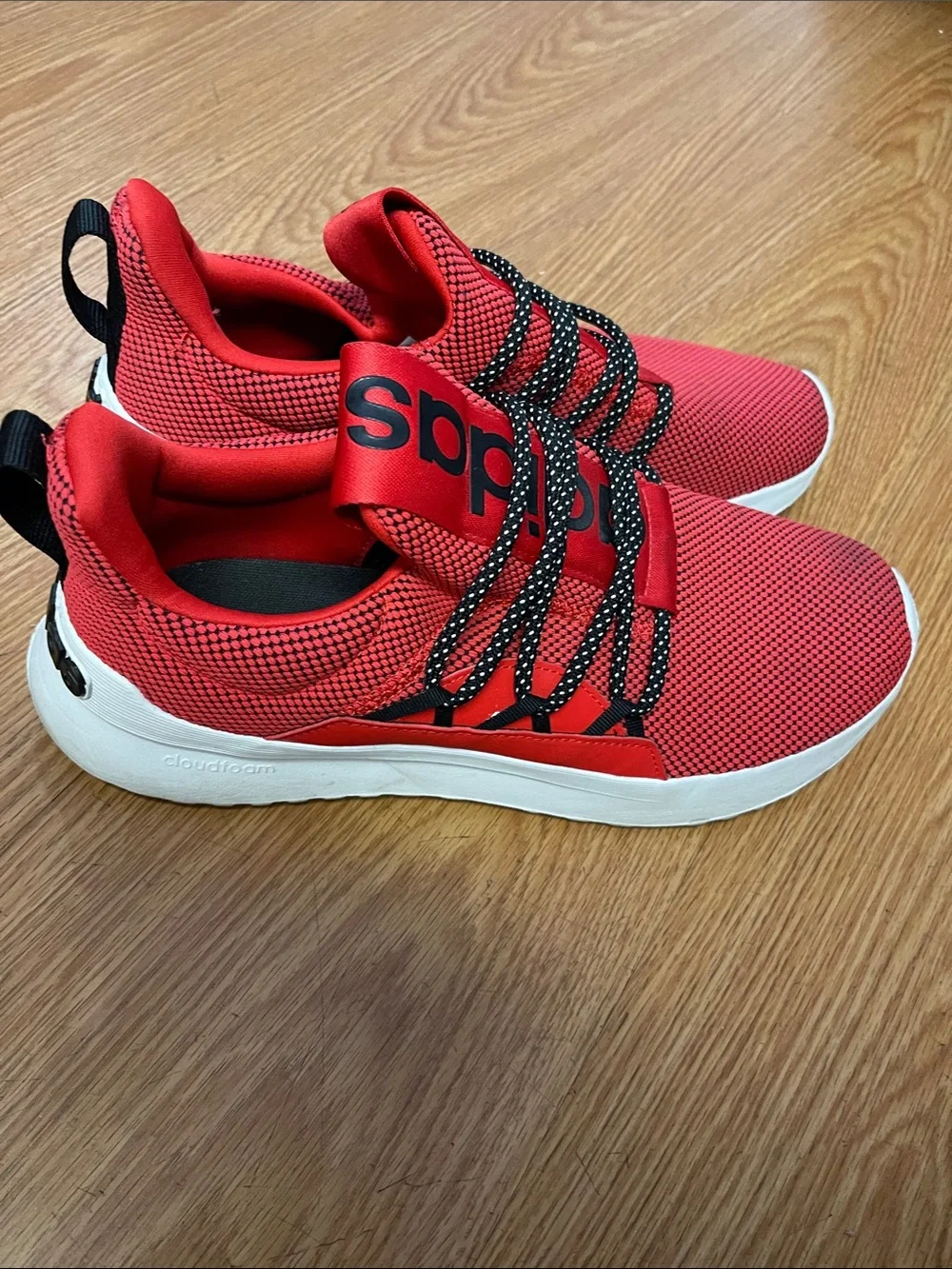 adidas Red Mesh Athletic Sneakers with Black Laces